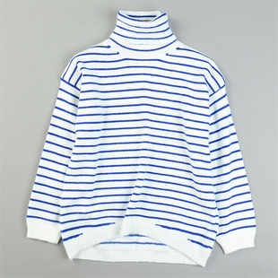 韩版条纹高领毛衣针织衫男女12.16L85147柔软舒适秋冬保暖打底衫