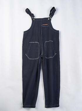 韩版纯色全棉牛仔背带裤女1219H77163秋青春减龄宽松显瘦直筒长裤