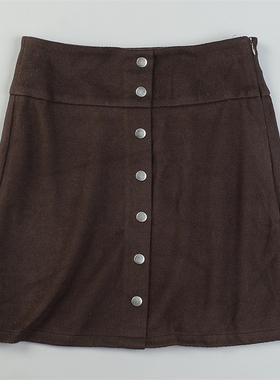 日单毛呢绒高腰半身裙女L84560秋冬新款减龄少女感小伞裙辣妹短裙