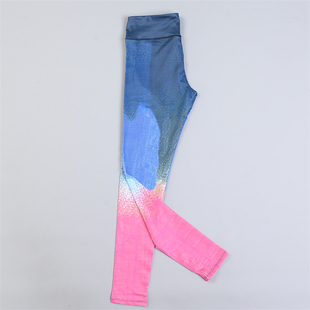 运动健身鲨鱼裤 女士高腰瑜伽裤 9.10L80285猫眼渐变色弹力紧身长裤