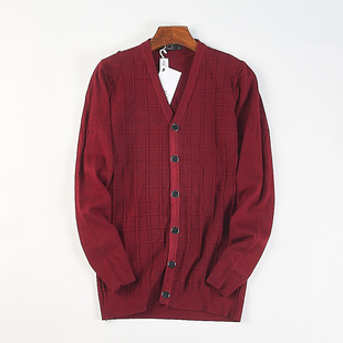 外套 毛衣女12.30H85177春秋纯色单排扣针织衫 复古V领排扣开衫 长袖