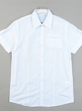 韩版新款短袖白衬衫男女10.14L84909经典通勤百搭款春夏休闲上衣
