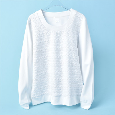 春秋季圆领套头显瘦直筒型卫衣女