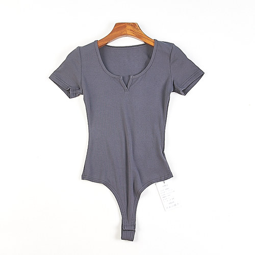 欧美紧身显瘦打底连体衣短袖T恤