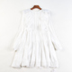 连衣裙女H83972夏秋季 高货法式 白色天丝长袖 设计感甜美荷叶边中裙