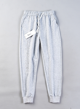 品质好货宽松休闲卫裤男女7.23H79780春夏潮流显瘦字母刺绣束脚裤