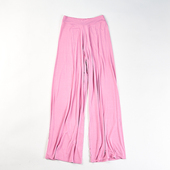 松紧腰宽松垂感居家长裤 外贸大码 H85561春季 竹纤维纯色阔腿裤 女装