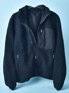 516外贸单羊羔绒外套男女71683拉链立领保暖休闲宽松大码毛绒夹克