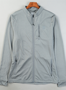 男士小立领波点绒外套1.20L84722休闲运动户外软壳衣春季拉链开衫