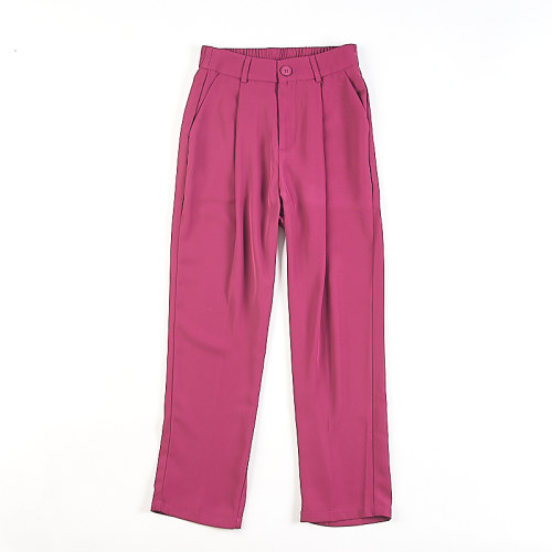 外贸单韩版松紧腰显瘦直筒裤女