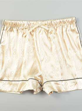 精品外贸高货丝滑缎面短裤睡裤女L83637织花条边居家可外穿休闲裤