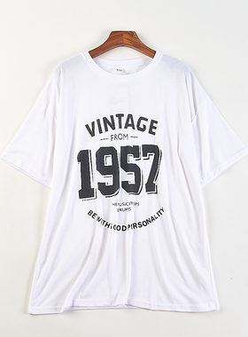 美式潮流字母印花短袖T恤男女10.21H84932夏季宽松圆领休闲风上衣