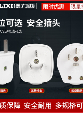 德力西家用插头二脚三脚四脚10A/16A/25A电源接线插头 CD98-TSTZ