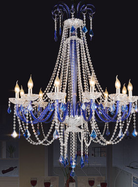 欧式咖啡厅网咖红色水晶吊灯服装店茶楼装饰灯创意ins网红餐厅灯