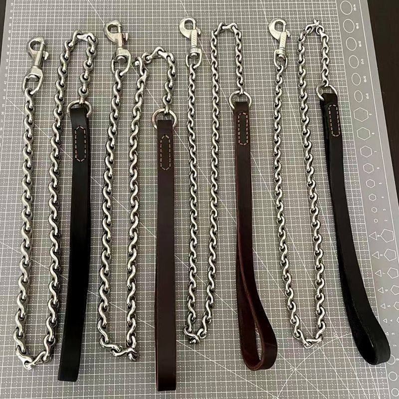 龙骨牵引链304钢遛狗防咬牵引绳马犬德牧中型犬中大型犬遛狗链