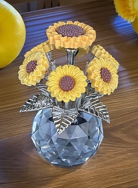 红色高档水晶樱桃摆件水晶工艺品办公室室内居客厅情人节七夕礼物