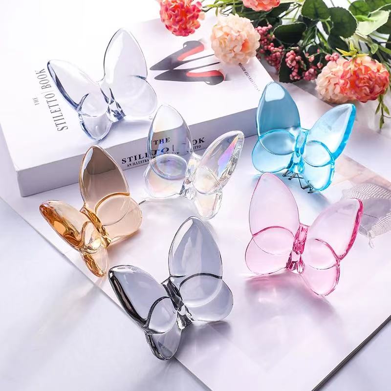 轻奢水晶蝴蝶摆件圣诞礼物