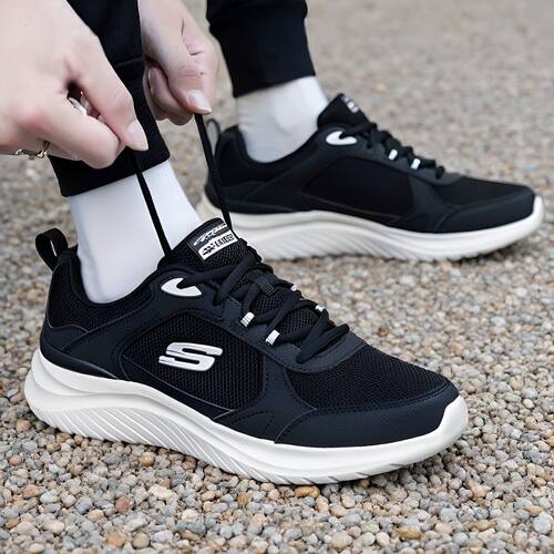 斯凯奇Skechers男运动鞋网面透气休闲鞋缓震跑步鞋8790357-BLK