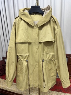 跳楼价处理工厂品牌订单多余尾单女新款中长款连帽派克服外皮风衣