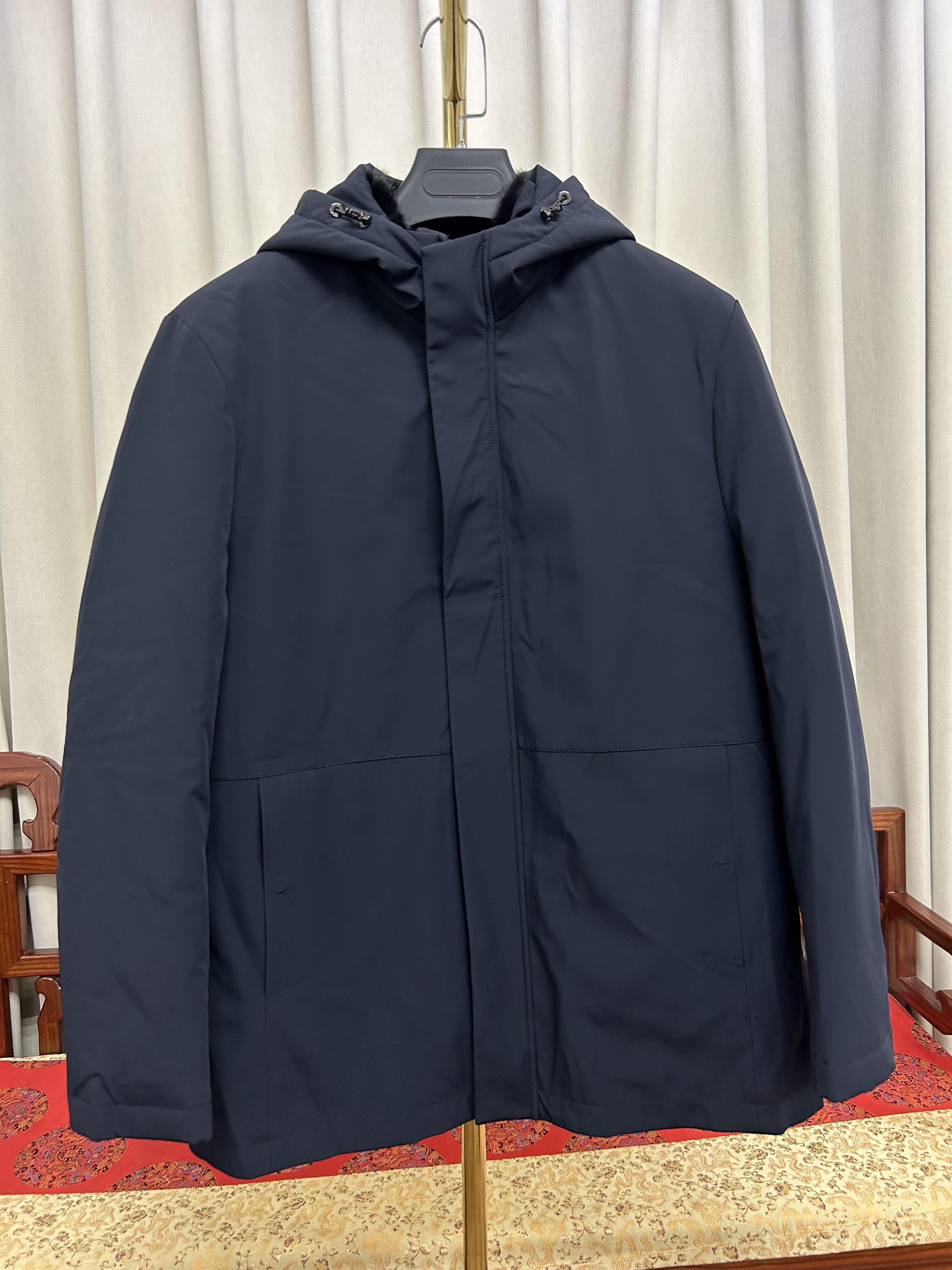 工厂清仓派克服男款水貂内胆马甲皮草外套整貂连帽冬季鹅绒袖保暖