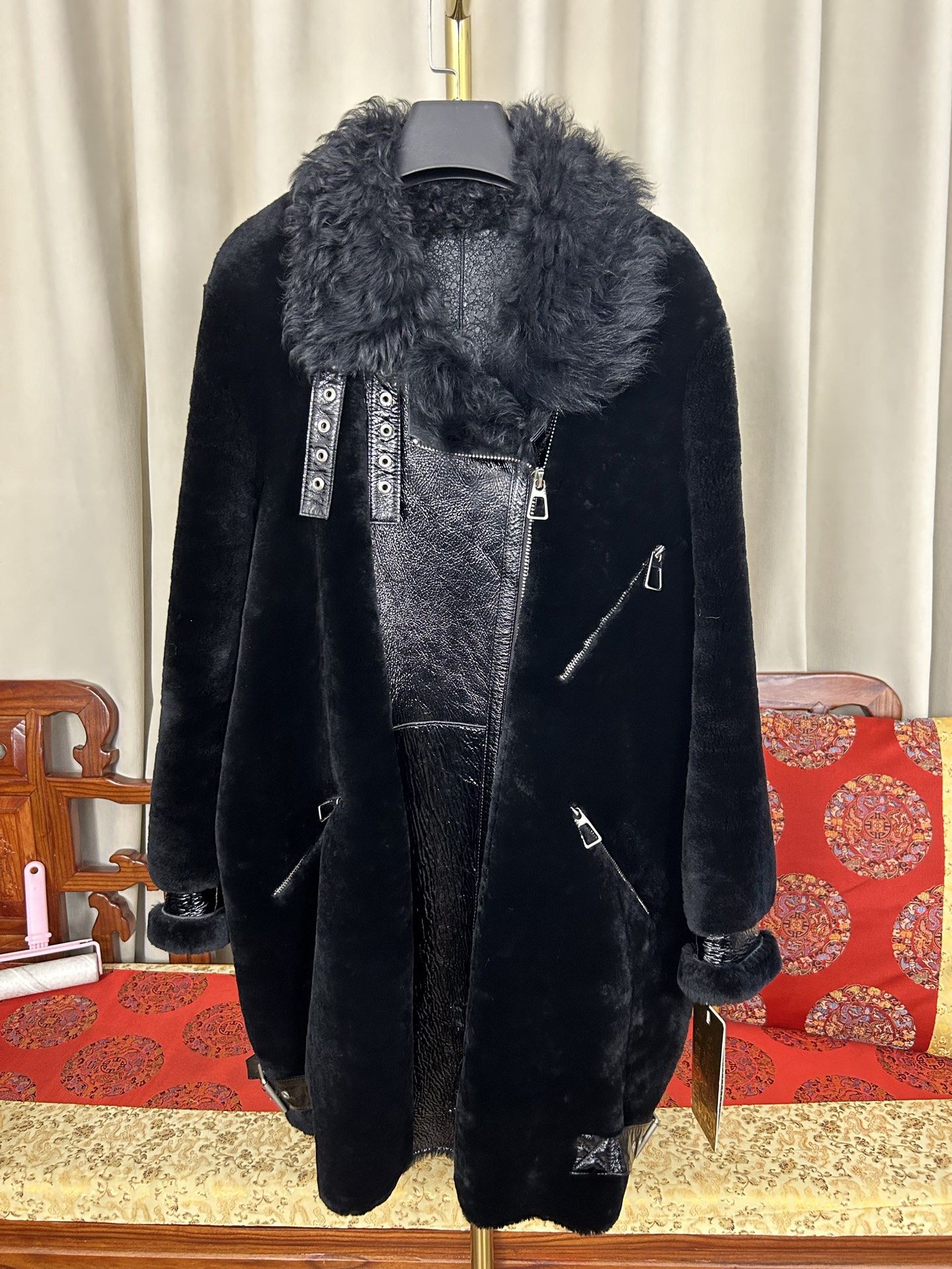 工厂甩新款样衣女士绵羊皮真皮皮衣皮毛一体阔版欧货木遁大码皮草,女装/女士精品,皮草,淘宝优惠券,粉丝福利购,淘宝优惠卷