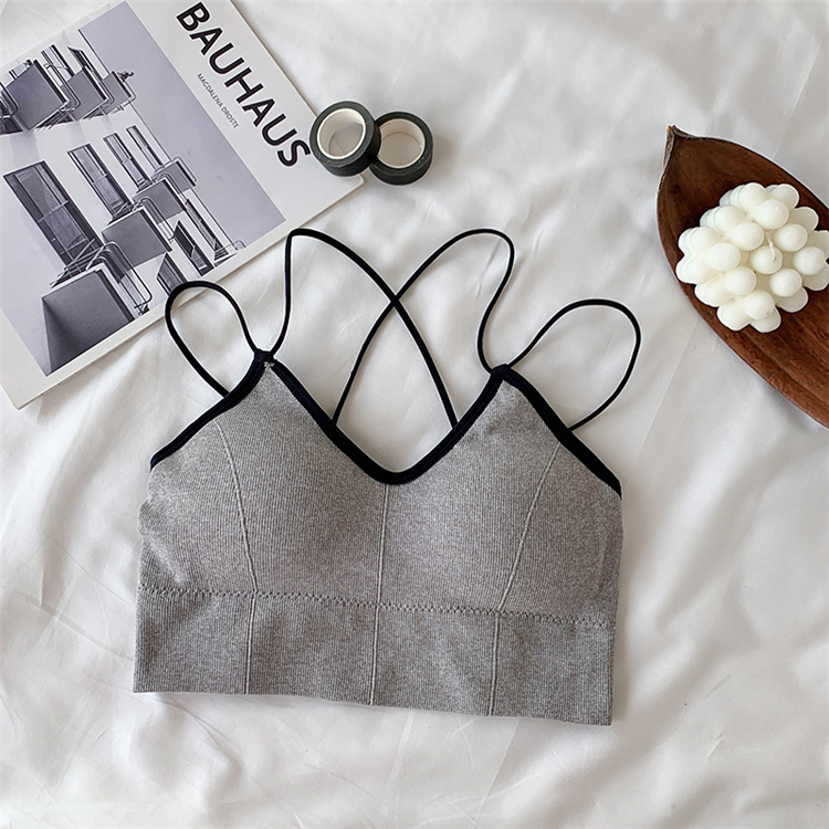 Real price real shot spring new style bra back suspender vest with bra cushion underwear bra woman