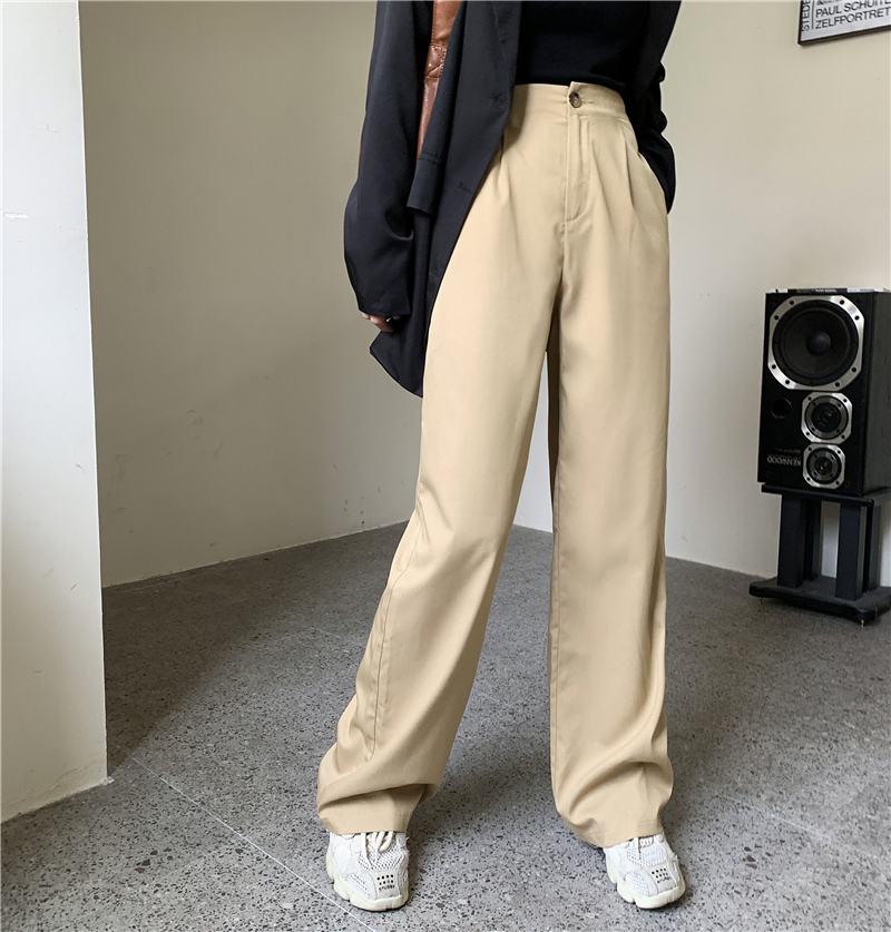 Real shot ~ wide leg suit pants women's fall 2020 Korean version of high waisted slim draped casual pants