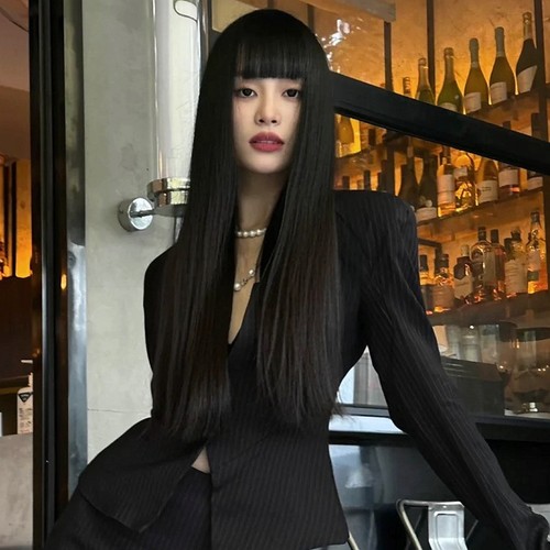 黑长直假发自然逼真全头套