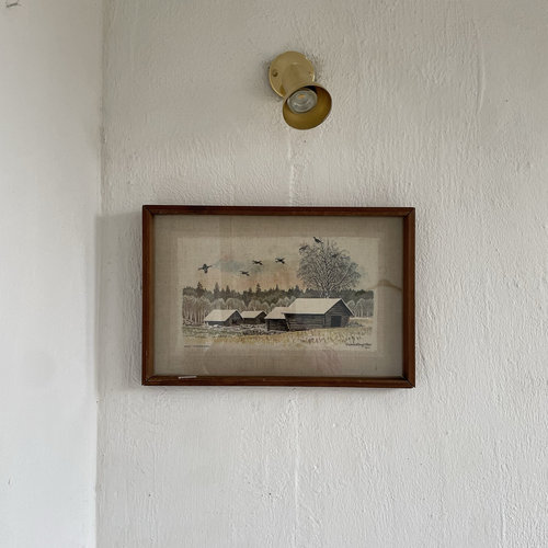 鑫鑫中古玩家 西洋艺术品老画品瑞典北欧vintage1974年布面装饰画