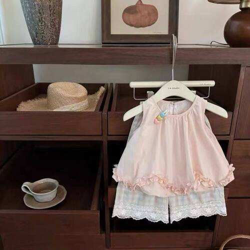 樱花蜜桃夏季新款女宝甜美粉色