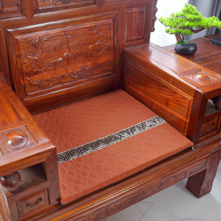定做中式红木椅垫坐垫太师椅管帽椅圈椅实木沙发垫加厚海绵垫防滑