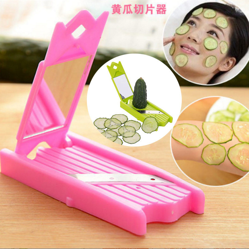黄瓜切片器带镜子彩盒装 美容面膜DIY工具创意家居
