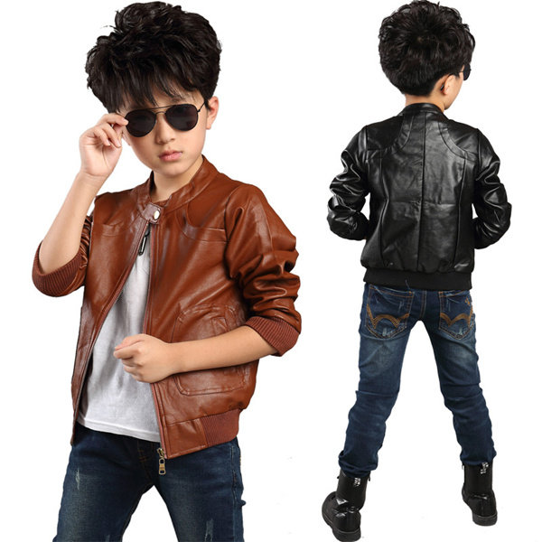 童装男童皮衣外套春装2026新款冬季皮衣外套韩版中大童宝宝PU夹克