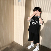 短裤 T恤 夏季 短袖 子 童童妈定制男女童韩版 6分裤 宽松纯棉运动套装