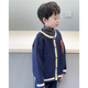 秋冬装 学院风针织衫 宽松R字藏青色毛衣开衫 童童妈定制男女童韩版