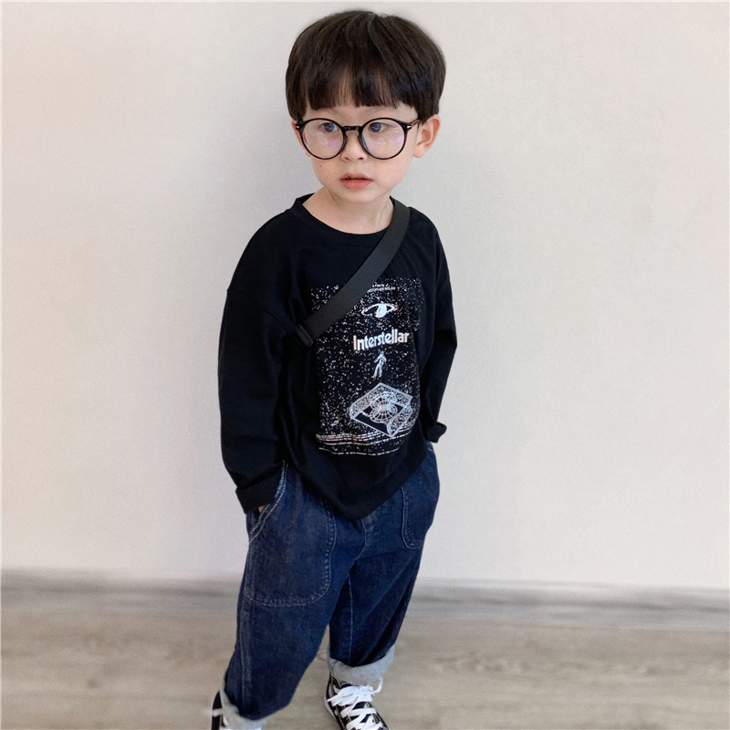 童童定制太空酷帅卡通秋装t恤