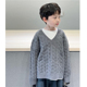 秋冬装 针织衫 宽松灰色V领麻花毛衣慵懒长袖 童童妈定制男女童韩版