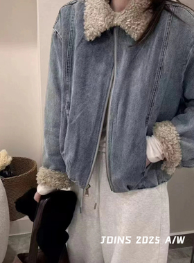 静茹外套女短款加绒保暖夹克冬季新款减龄上衣潮短外套55175j30