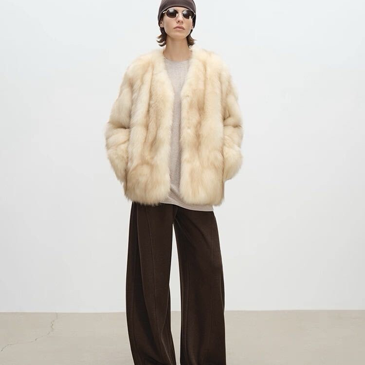 静茹冬上新复古时髦质感舒适加绒休闲裤含3羊毛LA547