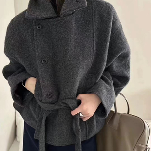 nc8060 配腰带 静茹内胆翻领设计感短款 大牌保暖羽绒服外套