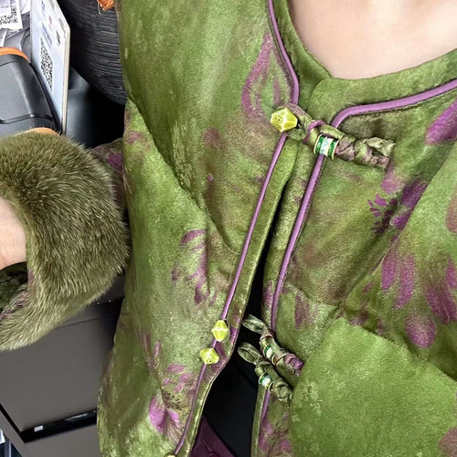 静茹家冬上新新中式复古绗缝保暖羽绒服外套YS1-25101