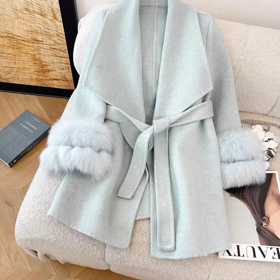 静茹羊毛外套(配腰带,可拆卸狐狸毛袖)(含100澳毛)2574887497WF,女装/女士精品,羽绒服,淘宝优惠券,粉丝福利购,淘宝优惠卷