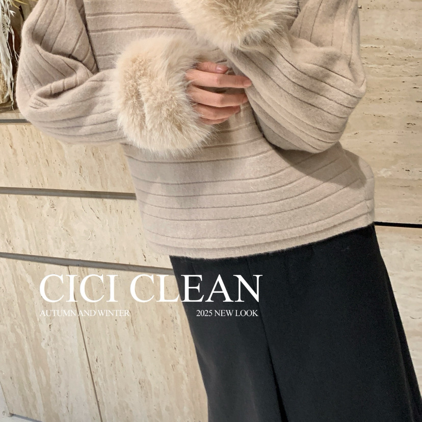 静茹慵懒风圆领宽松袖口毛绒拼接保暖毛衣（含30羊毛）909,女装/女士精品,毛针织衫,淘宝优惠券,粉丝福利购,淘宝优惠卷