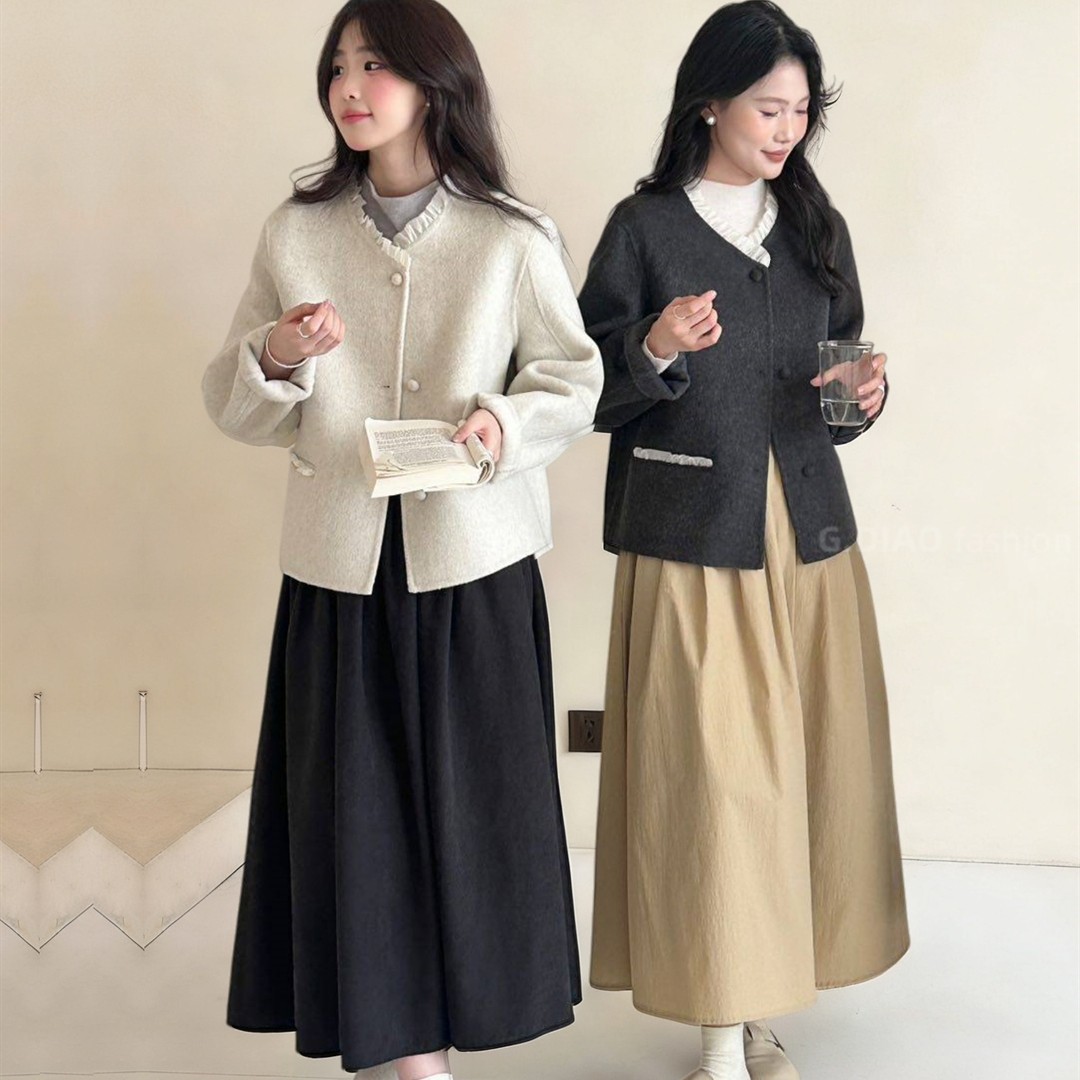 静茹设计边包扣质感时尚韩系新款羊毛外套(含100羊毛)32610025096,女装/女士精品,羽绒服,淘宝优惠券,粉丝福利购,淘宝优惠卷