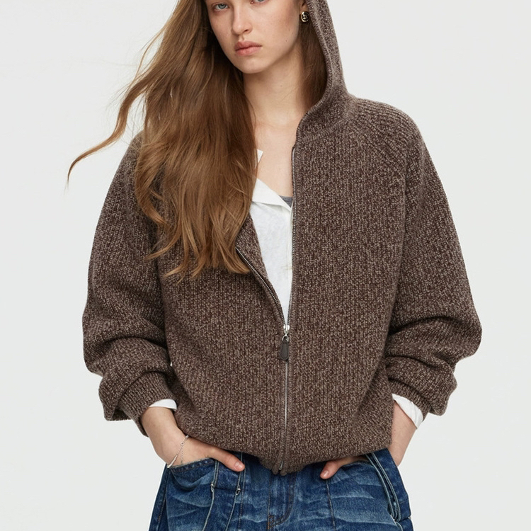 静茹冬上新复古时髦休闲百搭设计感保暖毛衣含100羊毛LS542