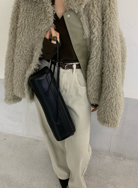 静茹冬上新韩系翻领暗扣毛毛外套加厚短外套82536