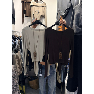 一善服饰26年冬上新斜肩气质纯色显瘦小衫(配小包)(不女下装)9953
