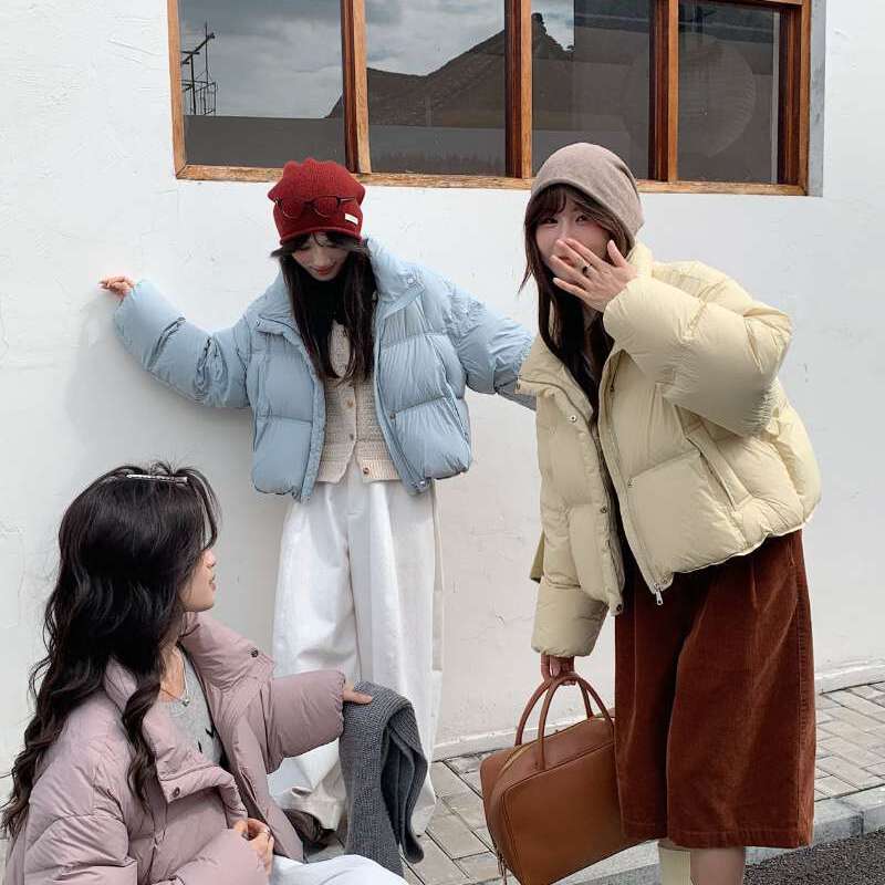 静茹韩版立领加厚90白鸭绒小个子面包服保暖羽绒服外套coco6679