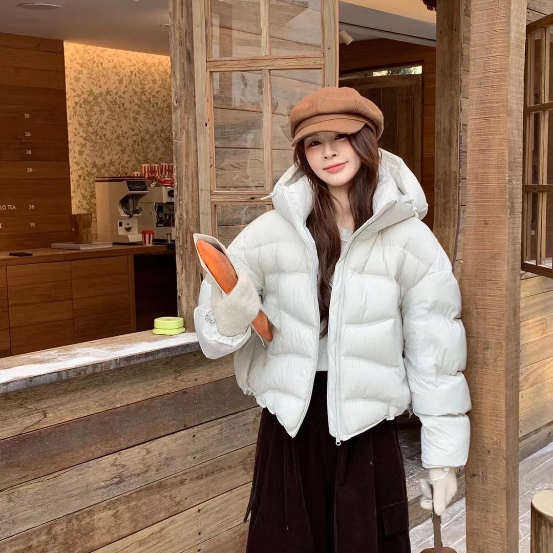 静茹2025冬季新款小个子连帽拉链保暖羽绒服外套WW11253