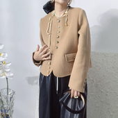 YS1 静茹家系小香风简约圆领气质百搭羊毛外套 含100绵羊毛 296